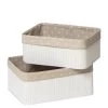 Premier Housewares Set Of Two Kankyo White Bamboo Storage Boxes -Home Comprehensive VP8HL SQ1 0000000088 NO COLOR SLf