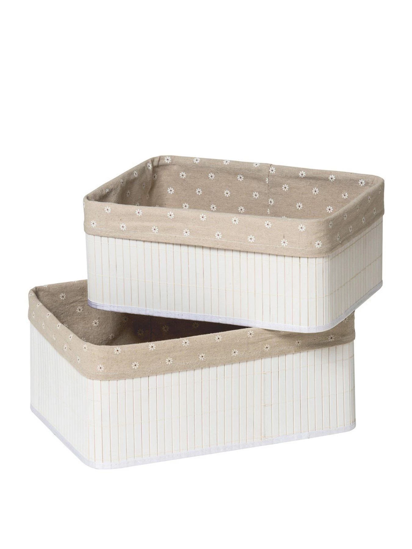 Premier Housewares Set Of Two Kankyo White Bamboo Storage Boxes 3 Premier Housewares Set Of Two Kankyo White Bamboo Storage Boxes