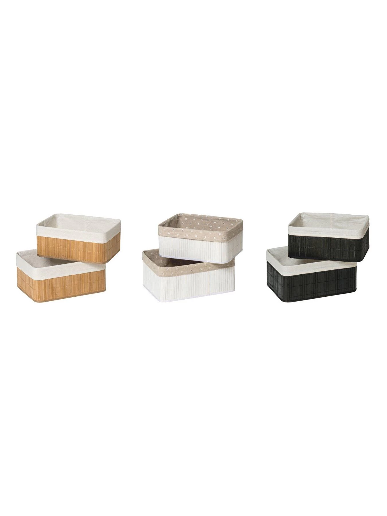Premier Housewares Set Of Two Kankyo White Bamboo Storage Boxes 4 Premier Housewares Set Of Two Kankyo White Bamboo Storage Boxes - Image 2
