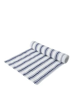 Mikasa Mk Cotton Linen Table Runner Navy Stripe