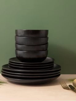 Mikasa Jardin Midnight 12-Piece Dinner Set 11 Mikasa Jardin Midnight 12-Piece Dinner Set -Home Comprehensive VQ7FS SQ3 0000000088 NO COLOR SLd1