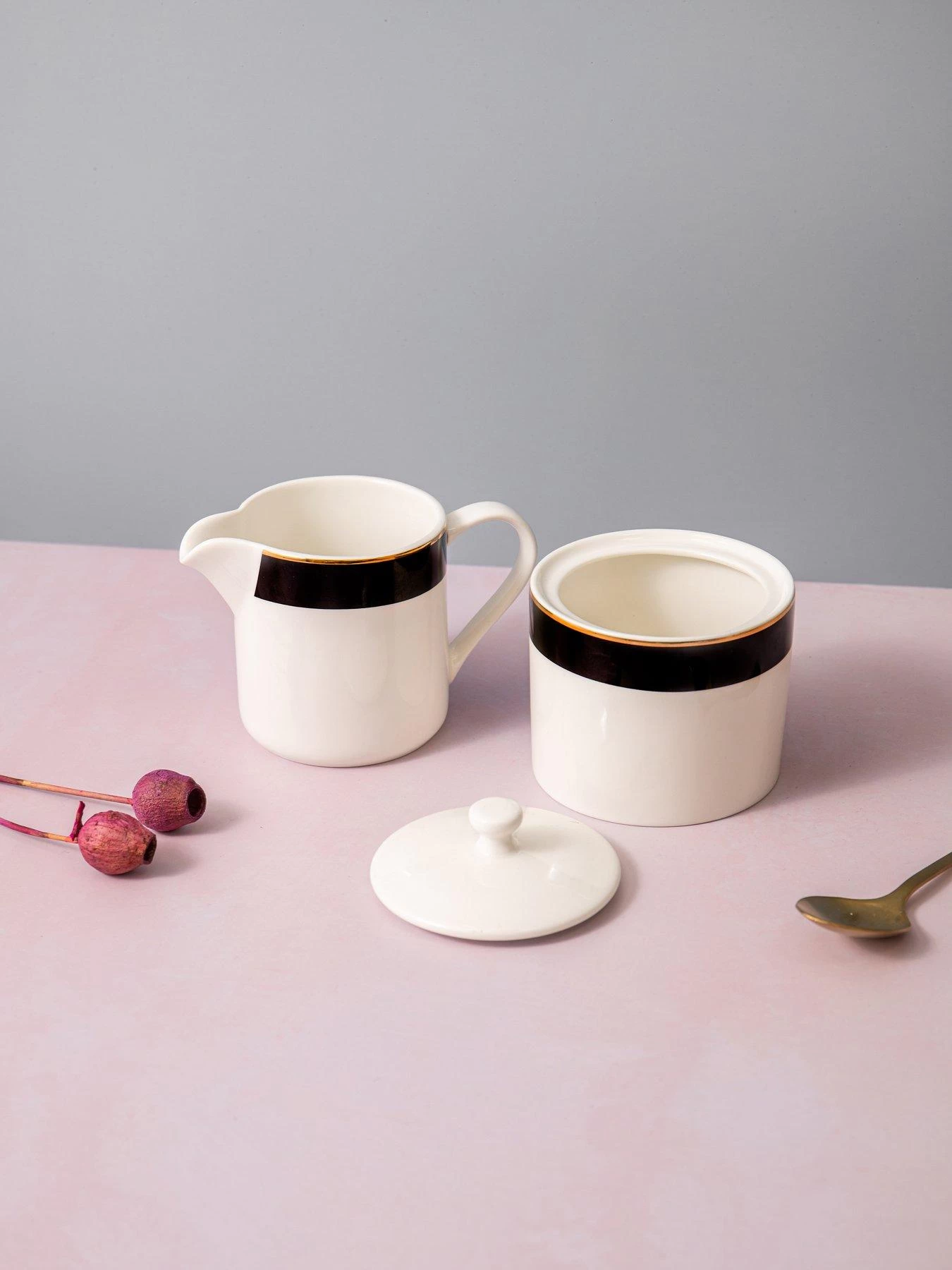 Mikasa Luxe Deco Sugar Pot And Creamer Set 4 Mikasa Luxe Deco Sugar Pot And Creamer Set - Image 2