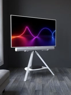 AVF Hoxton Tripod With Soundbar Tv Stand Up To 70" - Satin White