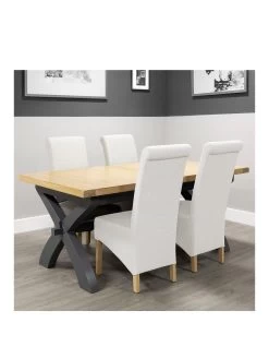 K-Interiors Hunter Dining Table & 4 Dining Chairs 11 K-Interiors Hunter Dining Table & 4 Dining Chairs -Home Comprehensive VRNTJ SQ3 0000000003 NATURAL SLa