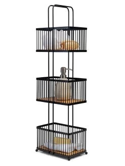 Croydex Three Tier Storage Caddy 10 Croydex Three Tier Storage Caddy -Home Comprehensive VRR2R SQ3 0000000004 BLACK SLd1