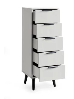 Julian Bowen Alba 5 Drawer Narrow Chest -Home Comprehensive VRRP7 SQ4 0000000005 GREY SLd