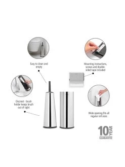 Brabantia Renew Toilet Accessory Set Of 3 7 Brabantia Renew Toilet Accessory Set Of 3 -Home Comprehensive VRWDK SQ3 0000002606 BRILLIANT STEEL SLd1