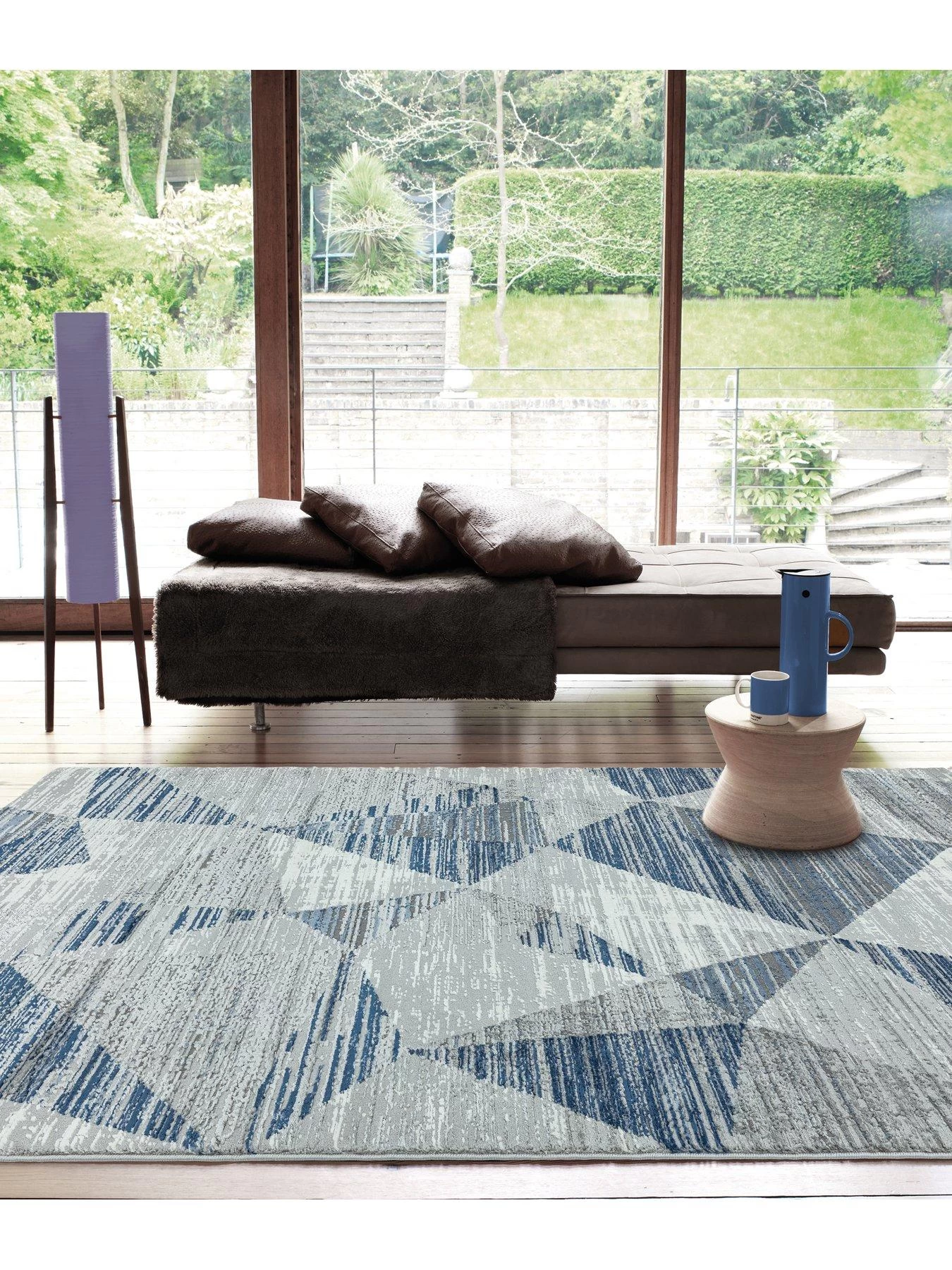 Asiatic Orion Blocks Blue Metallic Rug 3 Asiatic Orion Blocks Blue Metallic Rug