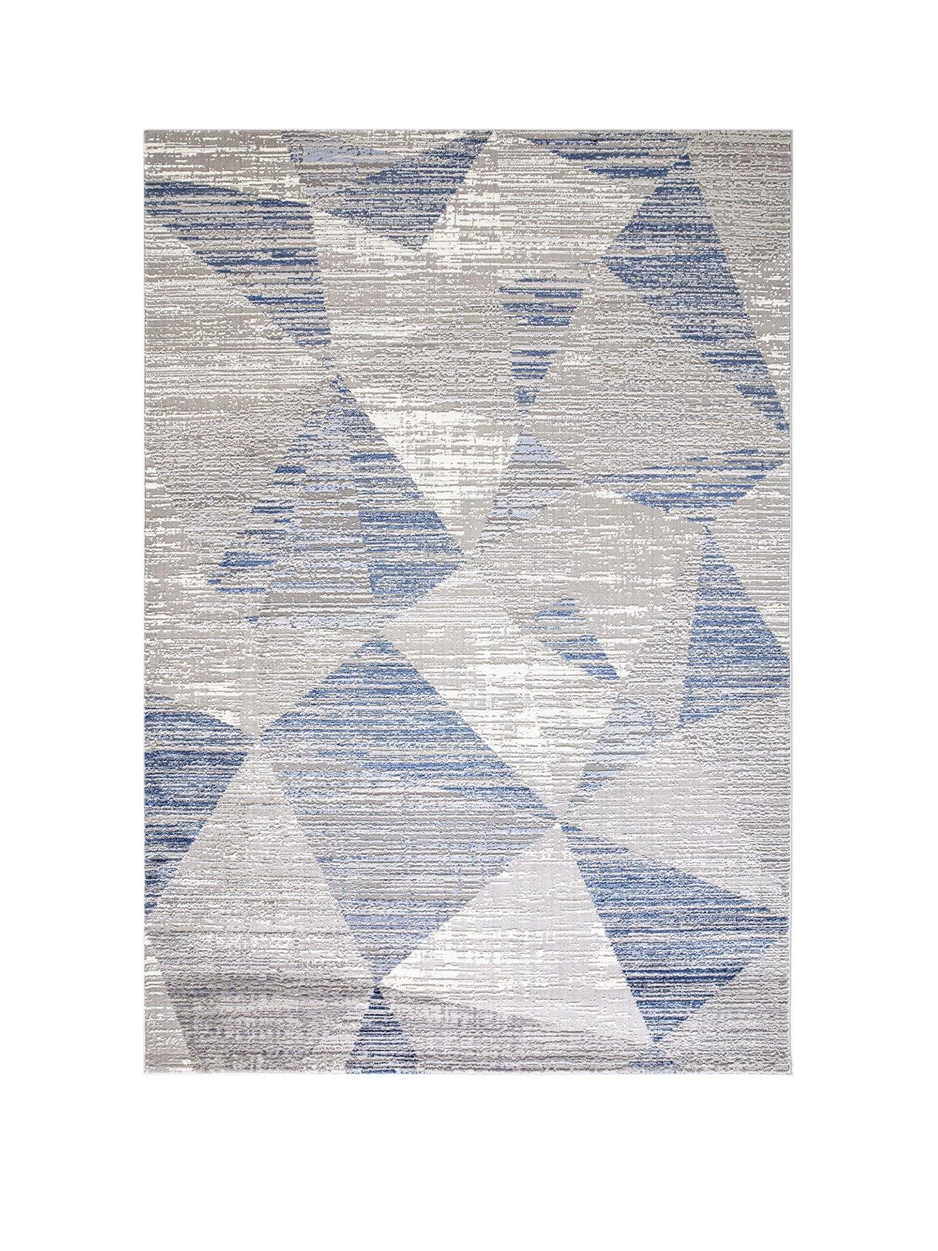 Asiatic Orion Blocks Blue Metallic Rug 4 Asiatic Orion Blocks Blue Metallic Rug - Image 2