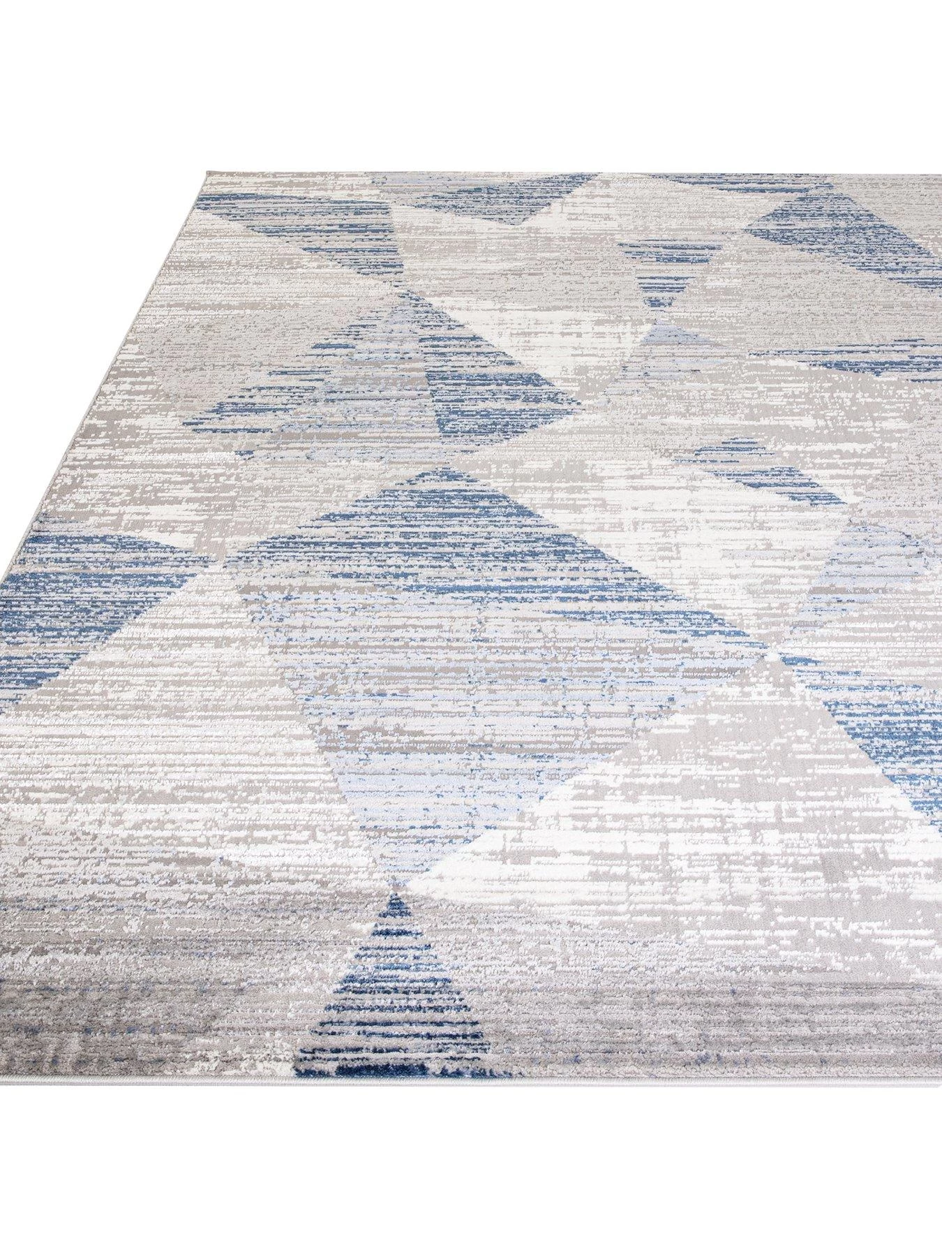 Asiatic Orion Blocks Blue Metallic Rug 5 Asiatic Orion Blocks Blue Metallic Rug - Image 3