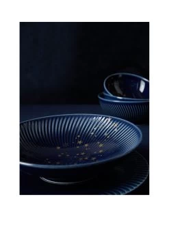 Denby Porcelain Stars Pasta Bowls In Blue – Set Of 2